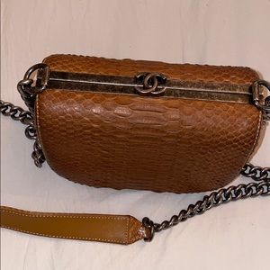 COPY - Chanel Half Moon Brown Python Skin Leather…